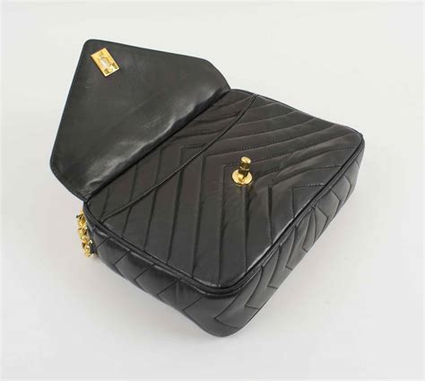 chanel vintage chevron bag|Chanel Chevron resale.